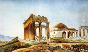 The Ottoman mosque built in the ruins of the Parthenon after 1715