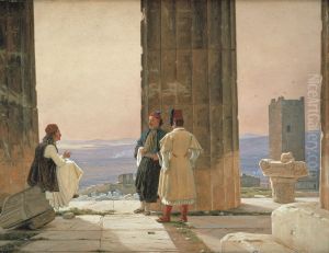 Udsigt fra Parthenon pa Akropolis by Martinus Rorbye