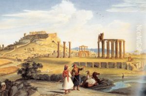Athen, Tempel des Zeus by Johann Michael Wittmer