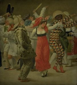 Karnevallet i Rom. Fragment by Christoffer Wilhelm Eckersberg