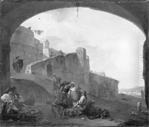 The Gipsy Woman Telling the Soldiers their Fortunes - view 1