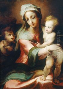 Madonna and child with infant John the Baptist by Domenico Beccafumi