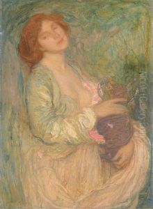 Woman with Vase by Edmond-Francois Aman-Jean