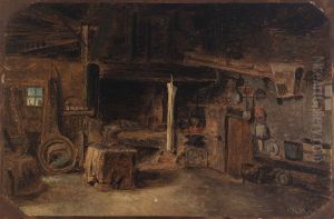 Interior of a Smithy by Eliphalet Andrews