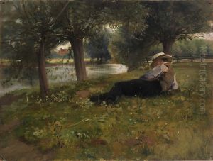 Man Reclining beside a Stream Man Reclining beside a Stream