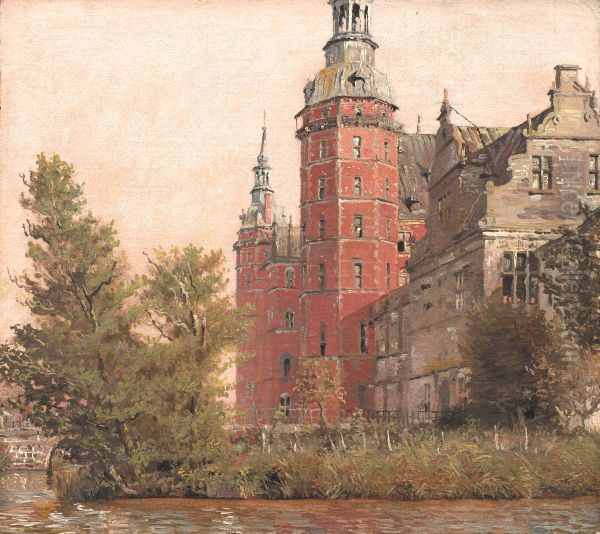 Frederiksborg Slot. Parti ved Montbroen. Studie - view 1