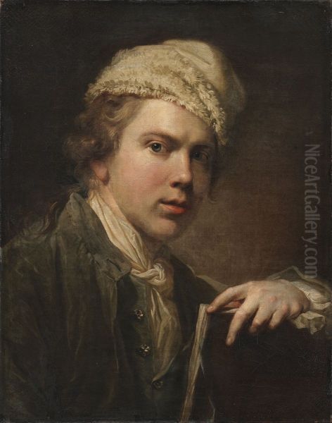 Selvportraet med tegnemappe - view 1