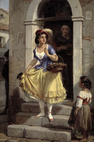 An Italian Woman in the Way to the Carnival - view 1