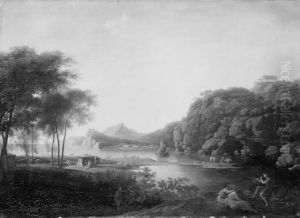 Arcadian Landscape. Motif from Baia in Italy by Jens Juel