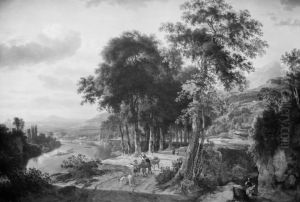 Southern Landscape, Sunset by Johannes Lingelbach