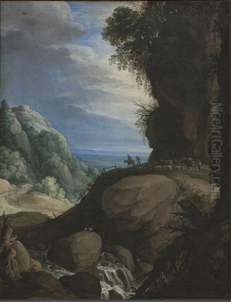 Italian Mountain Landscape with Shepherds - view 1