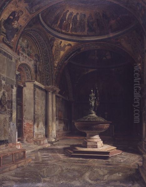 Det indre af Baptisteriet i Marcuskirken i Venedig - view 1