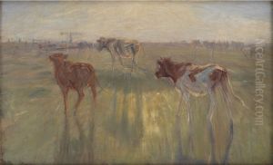 Cattle Seen against the Sun on the Island of Saltholm