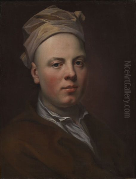 Portrait of a Young Man Wearing a White Cap - view 1