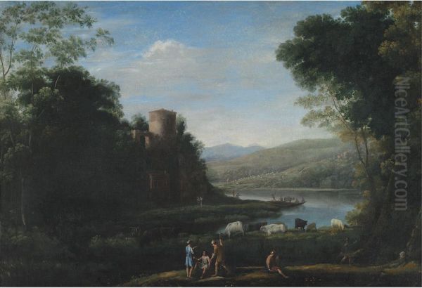 River Landscape with Herdsmen - view 1