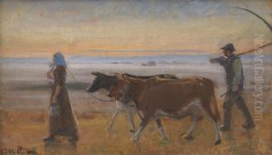 Cows Being Driven across the Moor