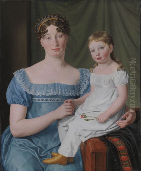 Kammerherreinde Sophie Hedvig Lovenskiold og hendes trearige datter Berthe Henriette - view 1
