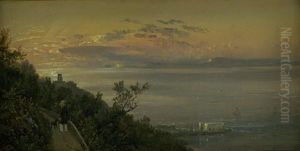 Udsigt fra hojderne oven over Castellamare ved Napoli Udsigt fra hojderne oven over Castellamare ved Napoli