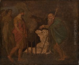 Odysseus radsporger i underverdenen spamanden Teiresias.