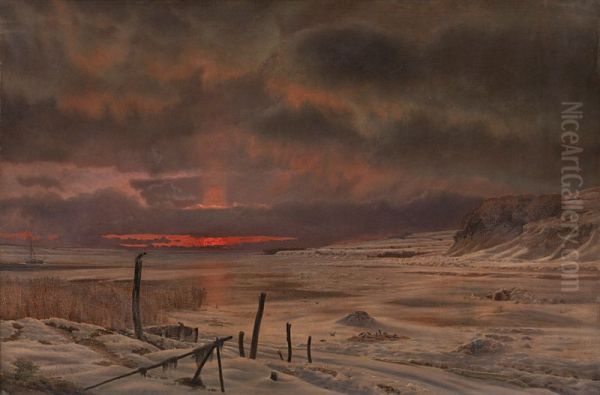 A Winter's Evening by a Danish Fiord - view 1