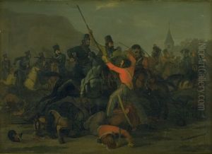 Oberst Boncke Bonnichsens fald den 6. december 1813 under en faegtning mellem jyske dragoner og kosakker