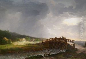 The Bridge across Tryggevaelde River with a View of Koge, Zealand The Bridge across Tryggevaelde River with a View of Koge, Zealand