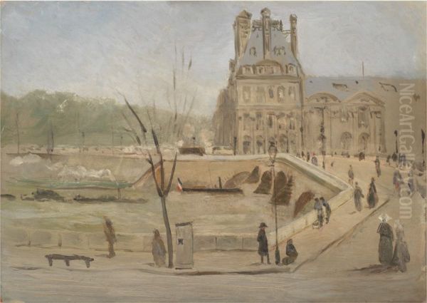 Pont Royal in Paris. Sketch - view 1