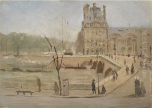 Pont Royal in Paris. Sketch