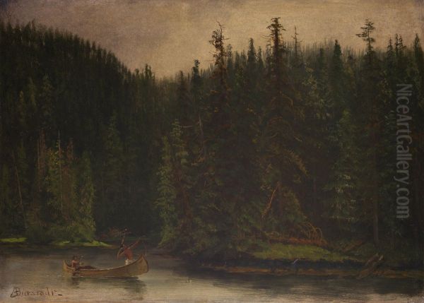 Indian Hunters in Canoe - view 1