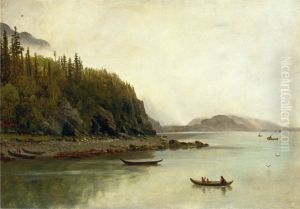 "Indians Fishing" by Albert Bierstadt