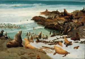 Seal Rocks, Farallons by Albert Bierstadt