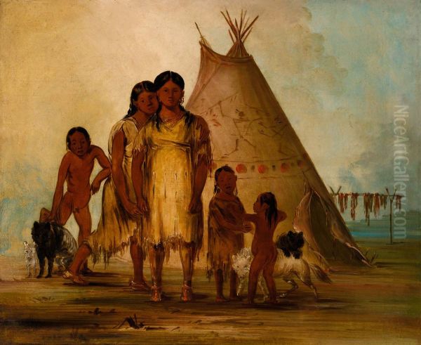 Two Comanche Girls - view 1