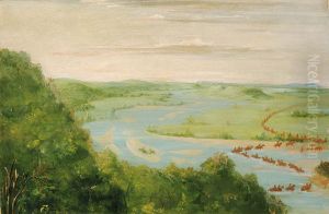 View of the Canadian River, Dragoons Crossing by George Catlin