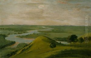 View of the Junction of the Red River and the False Washita, in Texas by George Catlin