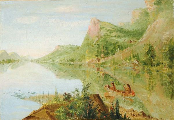 View on the Wisconsin River, Winnebago Shooting Ducks - view 1