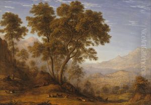 My last view of Italy, looking from the alps over Suza by John Glover