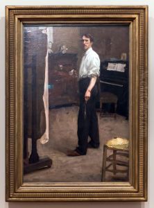 Portrait of the Artist Standing Before Easel by Hugh Ramsay