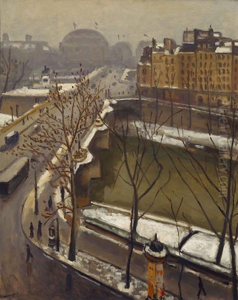 The Pont Neuf in the snow - view 1