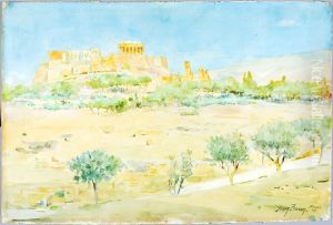 General View of the Acropolis at Sunset by Henry Bacon