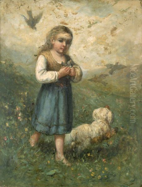 Child with Birds and Dog - view 1