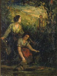 The Drinking Pool (three women at water) by Edward Mitchell Bannister