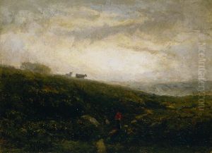 Untitled (cows descending hillside) by Edward Mitchell Bannister
