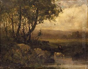Untitled (landscape, riverbank, three cows) Untitled (landscape, riverbank, three cows)