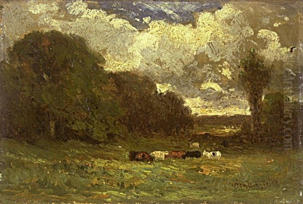 Untitled (landscape with cows and trees) - view 1
