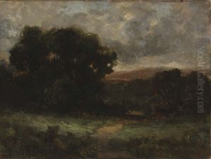 Untitled (landscape with meadow and trees) by Edward Mitchell Bannister
