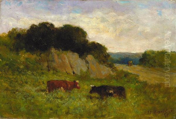 Untitled (landscape with two cows) - view 1