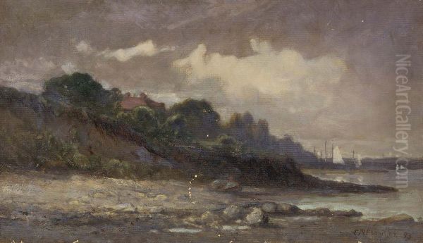 Untitled (shoreline with sailboats and roof) - view 1
