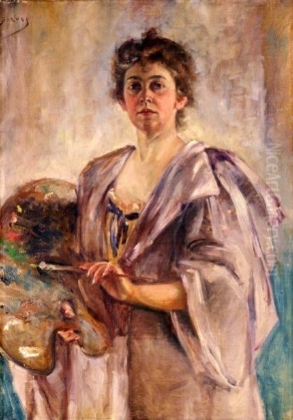 Self Portrait in Painting Robe - view 1