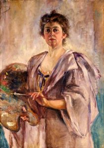 Self Portrait in Painting Robe