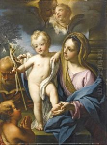 Sacra Famiglia Con San Giovannino by Andrea Casali
